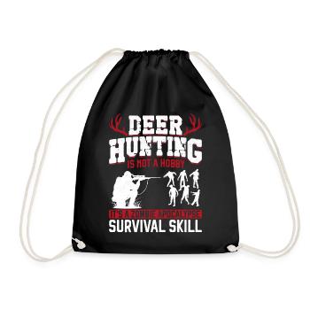 Buck Deer Hunting Hunter Zombie - Drawstring Bag - black - Front