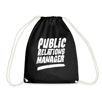 Manager for Public Relations Job PR Profession - Drawstring Bag - black - Front