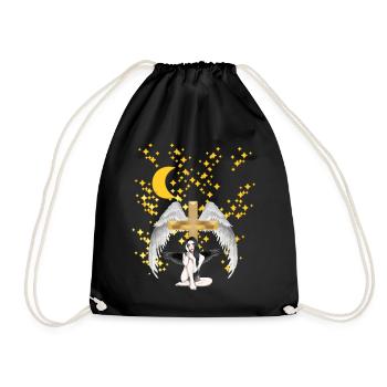 Heavenly Cross Angel Heaven Beyond Death - Drawstring Bag - black - Front