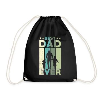 Meilleur père de tous les temps Retro Two Kids Best - Sac de sport léger - noir - Devant
