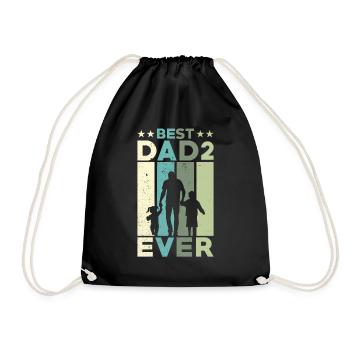 Meilleur père de tous les temps Retro Two Kids Best - Sac de sport léger - noir - Devant
