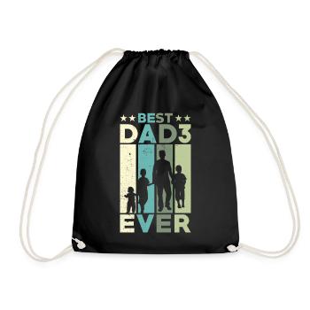 Meilleur père de tous les temps Retro Three Kids Best - Sac de sport léger - noir - Devant