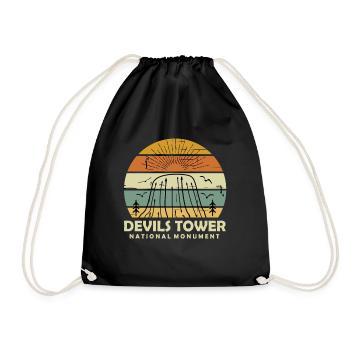 Wyoming National Monument Devils Tower Hiking Nature - Drawstring Bag - black - Front