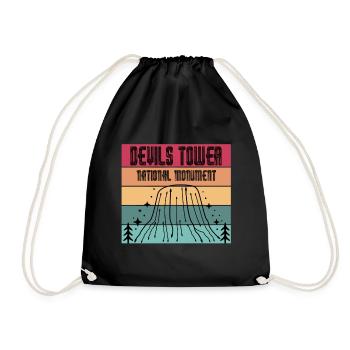 Devils Tower Wyoming National Monument Hiking Nature - Drawstring Bag - black - Front