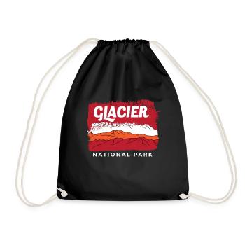 Glacier Souvenir Montana Mountains National Park - Drawstring Bag - black - Front