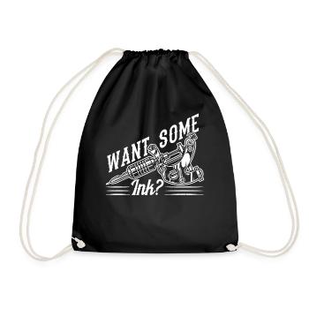 Want some ink? Tattoo Artist Tattoo - Drawstring Bag - black - Front