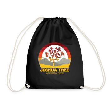 Joshua Tree Nationalpark Souvenir Camping Kaliforn - Turnbeutel - Schwarz - Vorne