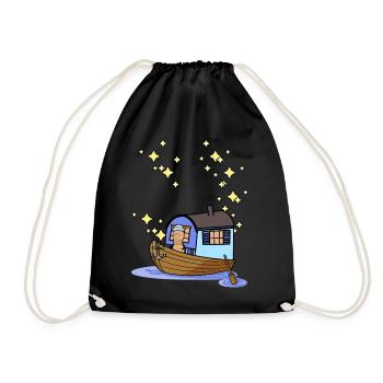 Ahoi Rowing Boat Boat Paddle Boat Sailboat Maritime - Drawstring Bag - black - Front