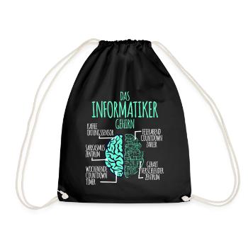 Informatiker Informatik Programmierer Nerd Geek - Turnbeutel - Schwarz - Vorne