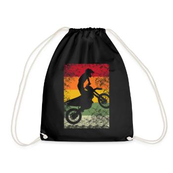 Motocross Dirtbike Dirt Bike Cross Fahrer Braap - Turnbeutel - Schwarz - Vorne