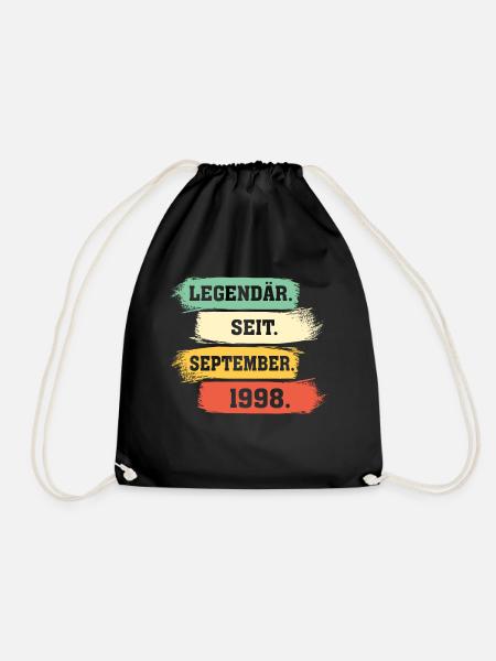 Legendär seit September 1998 Geburtstag Geschenk - Turnbeutel - Schwarz