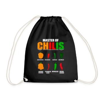 Master of Chilis Habanero-Chili-Liebhaber - Turnbeutel - Schwarz - Vorne