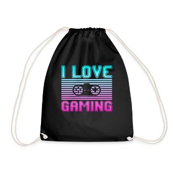 I love gaming - Turnbeutel - Schwarz - Vorne