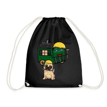Pug Builder House Builder Construire Construction Remorque Marteau - Sac de sport léger - noir - Devant