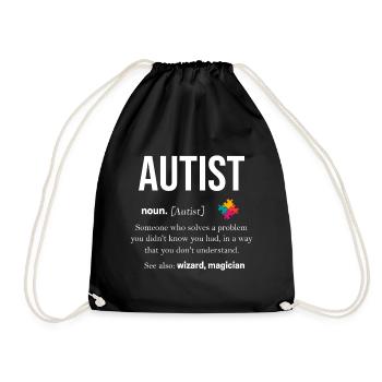 Autisme Cadeau Autiste Asperger TDAH Autisme - Sac de sport léger - noir - Devant