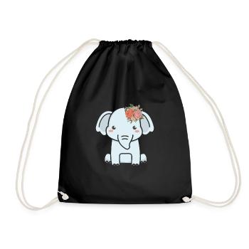 Elephant Elephant Elephant Proboscis Zoo Circus - Drawstring Bag - black - Front