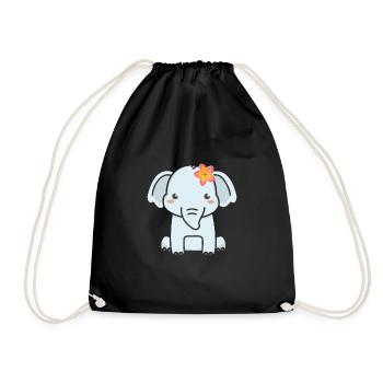 Elephant Tshirt pour Elephant Elephant Kids Zoo - Sac de sport léger - noir - Devant