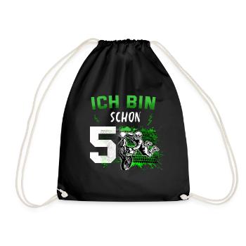 Motocross Geschenk Für Enduro Supermoto Dirt Bike - Turnbeutel - Schwarz - Vorne