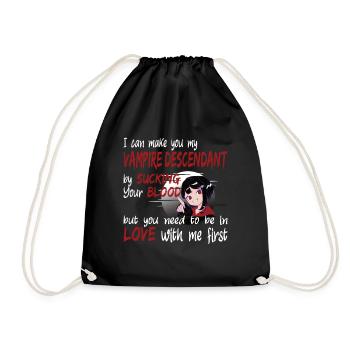 Halloween Party Flirt Saying For Vampire Fans - Drawstring Bag - black - Front