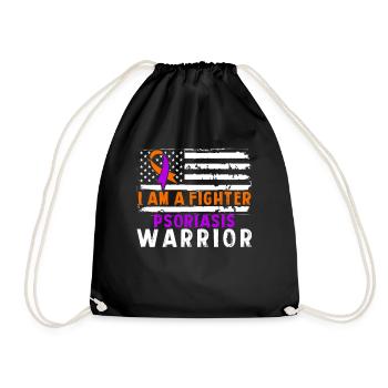 Psoriasis Warrior Fighter Ruban orange lavande - Sac de sport léger - noir - Devant