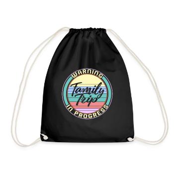 Chemise de voyage en famille, Avertissement en cours, Drôle - Sac de sport léger - noir - Devant