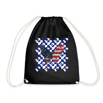 Independence Day Shirt, Freedom America Flagge Cool - Turnbeutel - Schwarz - Vorne