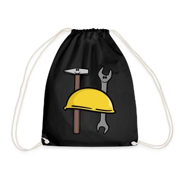 Craft Tool Construction Site Trade Professions Job - Drawstring Bag - black - Front