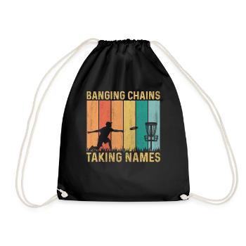 Retro Sunset Banging Chains prend des noms Disc Golf - Sac de sport léger - noir - Devant