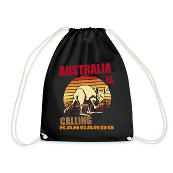 Kangourou Rétro Australie Appelant Outback - Sac de sport léger - noir - Devant