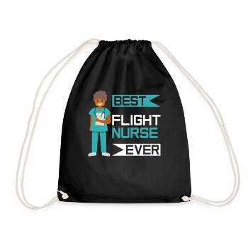 Best Flight Nurse Ever Profession Flight Doctor - Drawstring Bag - black - Front