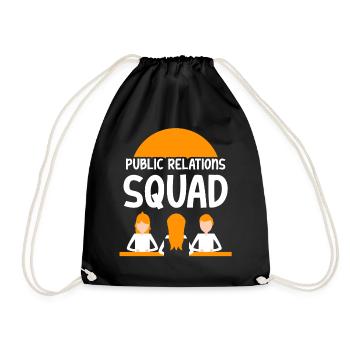 Public Relations Team PR Öffentlichkeitsarbeit - Drawstring Bag - black - Front