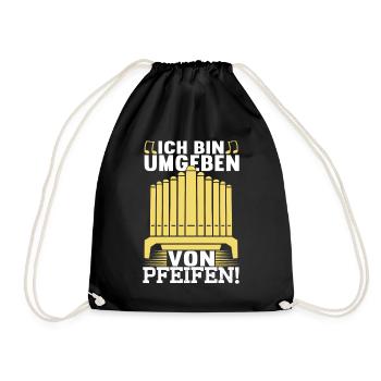 Orgel Organist - Turnbeutel - Schwarz - Vorne