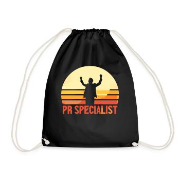 PR Spezialist Public Relations Job Beruf - Turnbeutel - Schwarz - Vorne