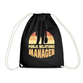 Manager for Public Relations Job PR Profession - Drawstring Bag - black - Front