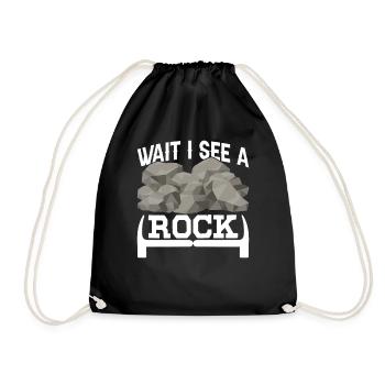 Waiting I See A Rock Profession Geology Geologist - Drawstring Bag - black - Front