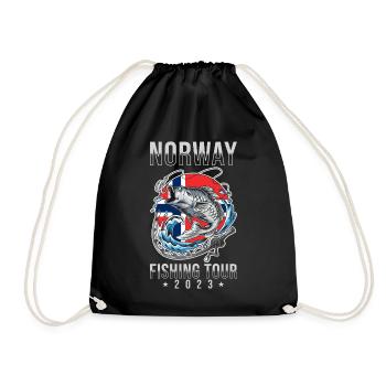 Angeltour Norwegen 2023 - Turnbeutel - Schwarz - Vorne