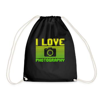 I love photography - Turnbeutel - Schwarz - Vorne