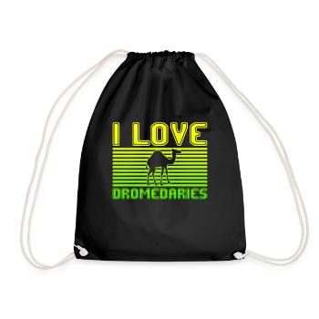 I love dromedaries - Drawstring Bag - black - Front