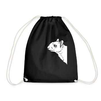 Squirrel Funny Squirrel Lover - Drawstring Bag - black - Front