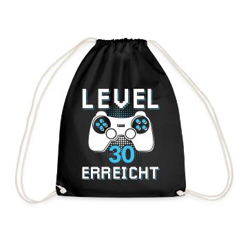 Level 30 Erreicht Gamer - Turnbeutel - Schwarz - Vorne