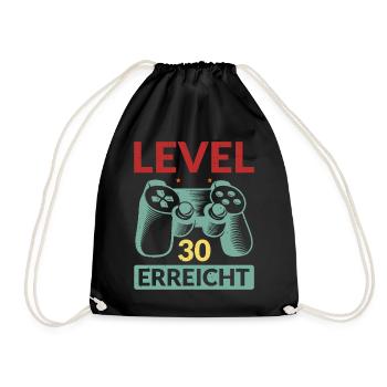 Level 30 Erreicht Gamer - Turnbeutel - Schwarz - Vorne