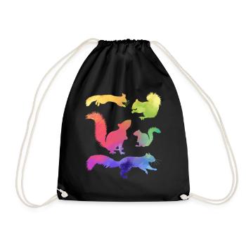 Funny squirrels, cute - Drawstring Bag - black - Front
