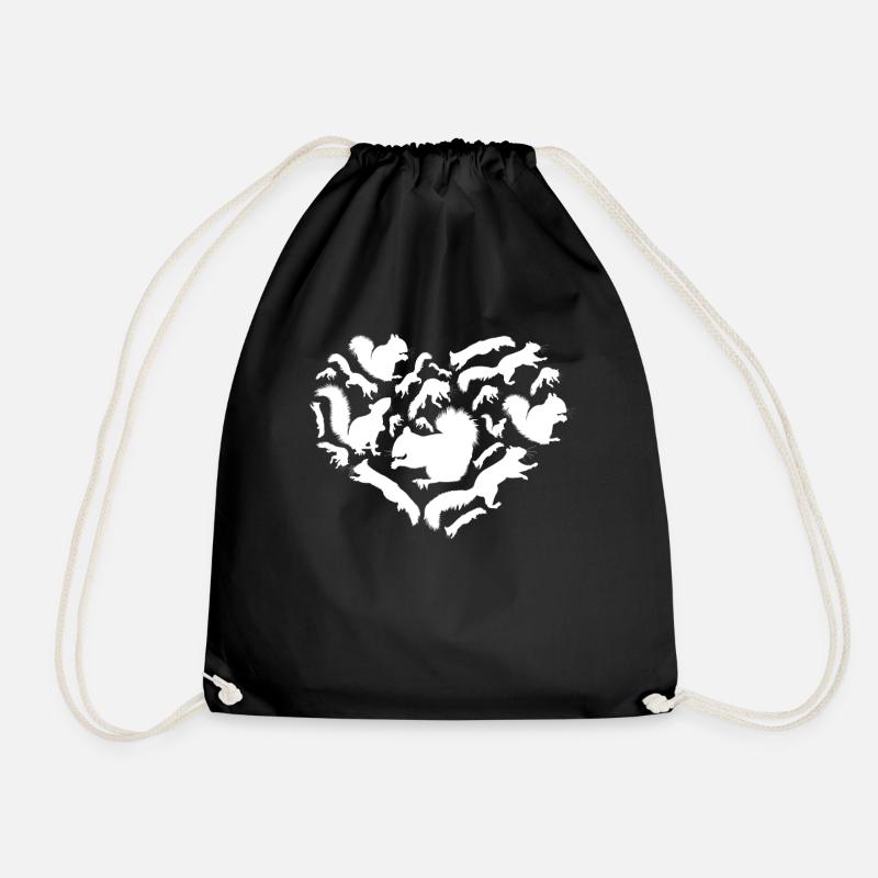 Mignon cœur d’écureuil, écureuil, - Sac de sport léger - noir