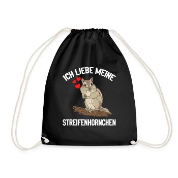 Ich liebe meine Streifenhörnchen Eichhörnchen - Turnbeutel - Schwarz - Vorne