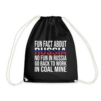 Fun Fact About Russia No Fun In Russia - Drawstring Bag - black - Front