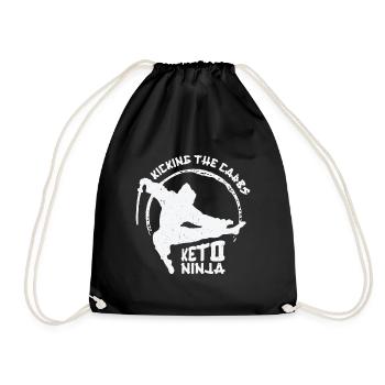 Keto Ninja Diet Ketogenic Food Ninja Lovers - Drawstring Bag - black - Front