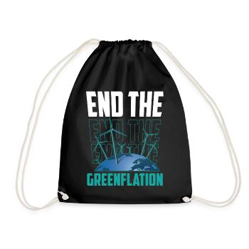 Ends Greenflation Green Inflation Energy - Drawstring Bag - black - Front