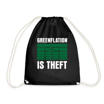 Greenflation is theft Inflation Green Energy - Drawstring Bag - black - Front