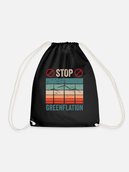 Greenflation Stoppen Grün Inflation Energie - Turnbeutel - Schwarz