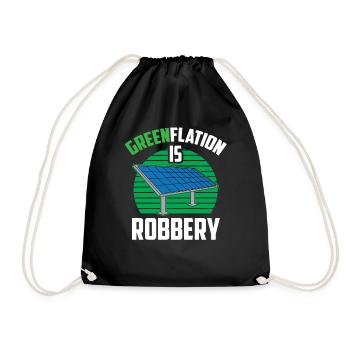 Greenflation is robbery green energy inflation - Drawstring Bag - black - Front